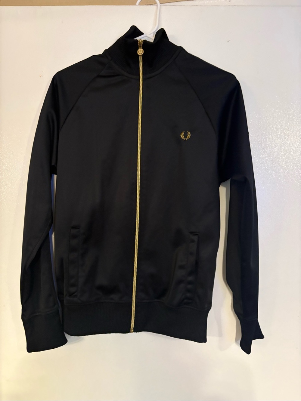 Fred Perry Black Bomber Jacket with Gold Zip